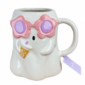 👻Sunday Morning Ghost with Flower Sunglasses and Coffee mug
